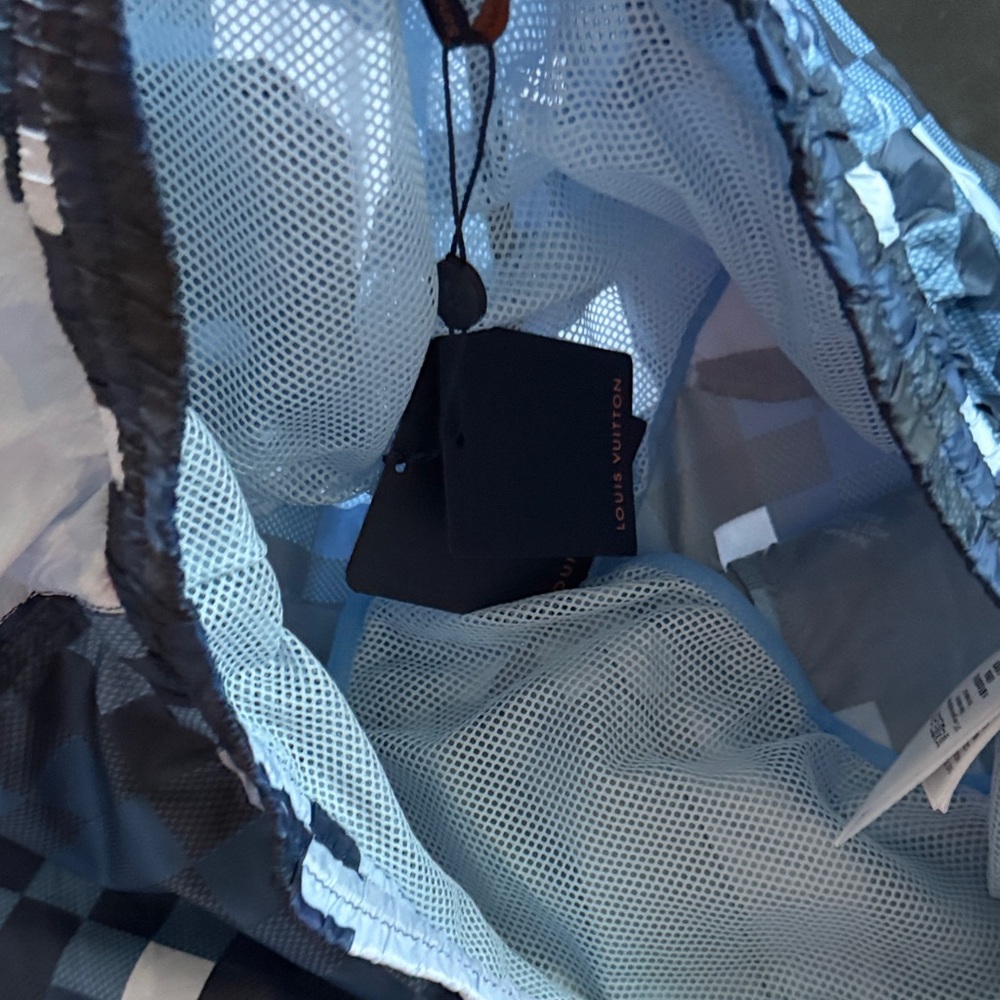Louis Vuitton Blue Checkered Swim Trunks - Picture 8 of 16